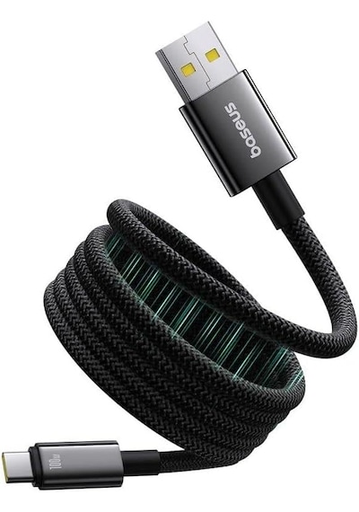Baseus Tungsten Gold Manyetik Usb-c Kablo 100w Siyah,1 Metre 100 Cm