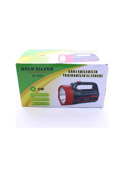Gold Silver Şarj Edilebilir Taşımabilir El Feneri 5w Gs2665