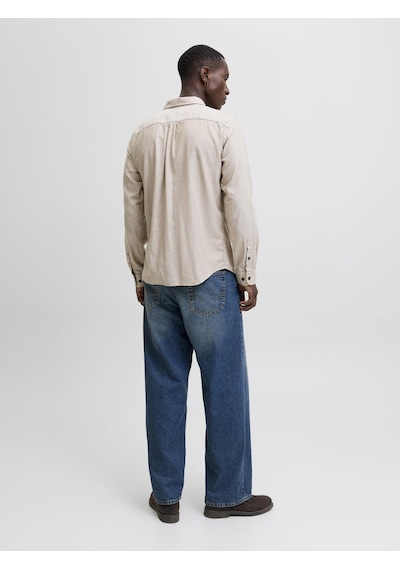 Jack & Jones Erkek Dügme Kapamali %100 Pamuk Gömlek - Classic - 12278416 Oatmeal