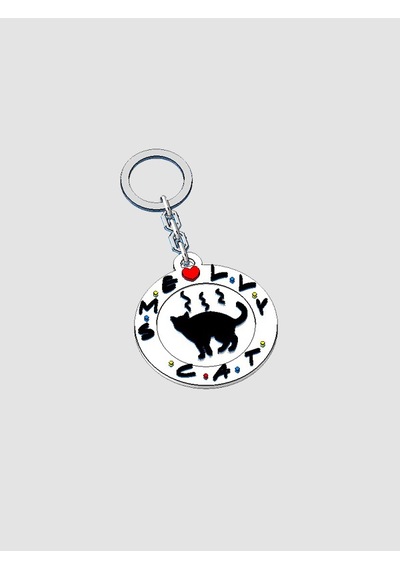 Friends Dizisi Smally Cat Logo Anahtarlık Anahtar Süsü Çok Renkli