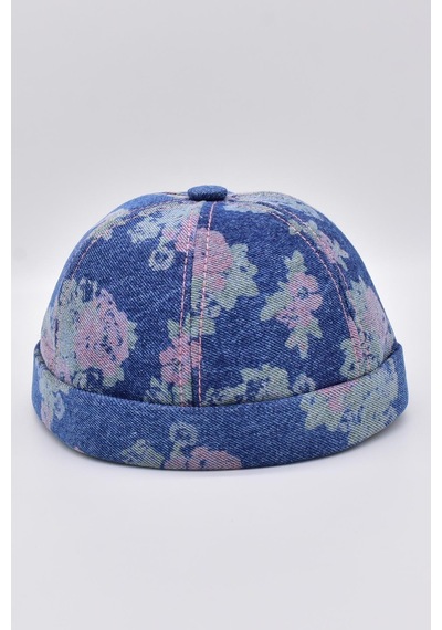 Külah Unisex Denim Docker Cap Sipersiz Kot Şapka - Mavi
