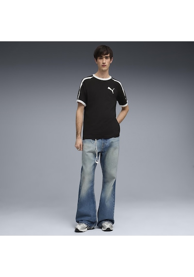 Puma T7 Ringer Erkek Siyah Günlük Stil T-shirt 63524201 Siyah