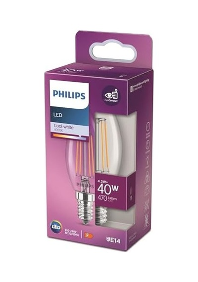Led Classic 40w B35 E14 Mum Tipi Beyaz Işık Dim Edilmez Filament Led Ampul