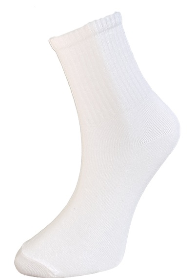 Silk Step 6'lı Paket Kadın, Beyaz Günlük Kolej - Spor Çorabı 6 Çift Beyaz Beyaz