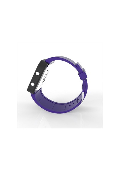 Cool Watch Saat - Siyah Led Kasa - Mor Kayış Unisex Pembe