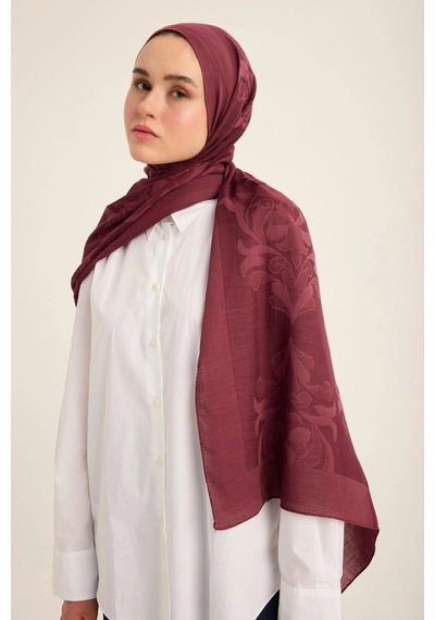 Maisa Duru İpek Pamuk Tensel Şal 70 190 Cm - Bordo 3219