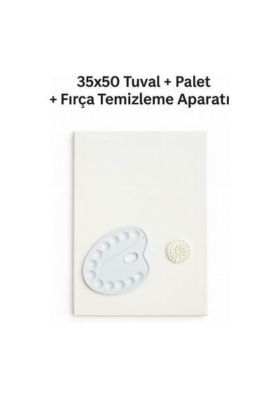 5 Adet 35x50 Tuval & Palet & Fırça Temizleyici