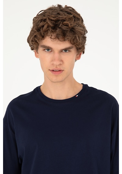 U.S. Polo Assn. Erkek Oversize Fit Bisiklet Yaka Lacivert Tişört 50294288-VR033