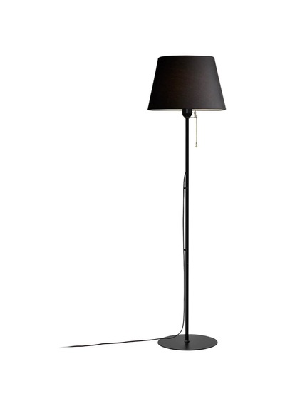 Slav Hazır Konik Kumaş Başlık Çek Bırak Zincirli Siyah Metal Lambader Salon Köşe Lambası Siyah