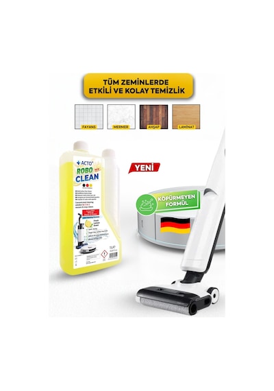 Acto Robo Clean Robot & Islak Dikey Süpürgeler İçin Konsantre Yüzey Temizleyici Tekli