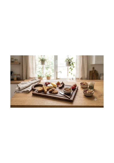 Fam Wood Art Doğal Ahşap Peynir Ve Sunum Tabağı Dikdörtgen %100 Çam Ağacı Kahverengi
