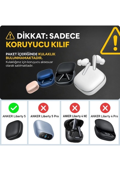 Caseonn Anker Soundcore Liberty 5 Kılıf Karakter Figürlü Hayalet Beyaz