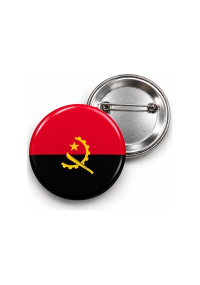 Angola Bayrağı - 58mm Rozet Çok Renkli