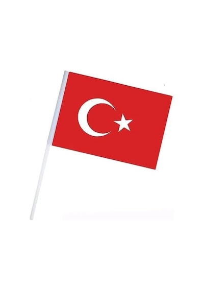 Çıtalı Bayrak Kağıt 21x29 Cm 10 Adet Ay Yıldızlı Türk Bayrağı Çıtalı Sopalı Büyük Bayrak Plastik Çubuk Diğer
