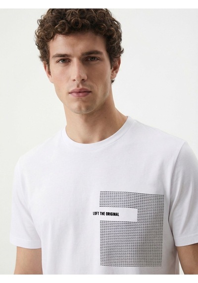 Erkek T-shirt Lf2041129 Whıte Beyaz