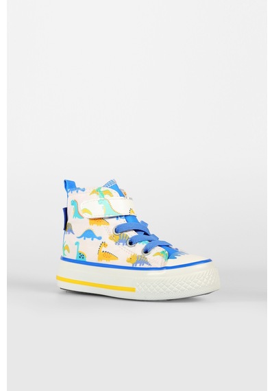 Vicco Ada Desenli Erkek Bebek Beyaz/saks Mavi Sneaker Beyaz - Mavi