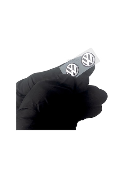 Kendinden Yapışkanlı Volkswagen Logolu 12 Mm Damla Baskılı Anahtarlık Kumanda Amblemi 2 Adet