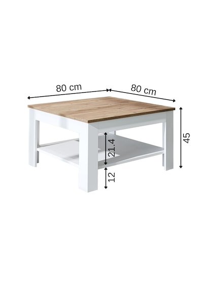 Helsinki Orta Sehpa, Atlantik- Beyaz Suntalam 80 Cm