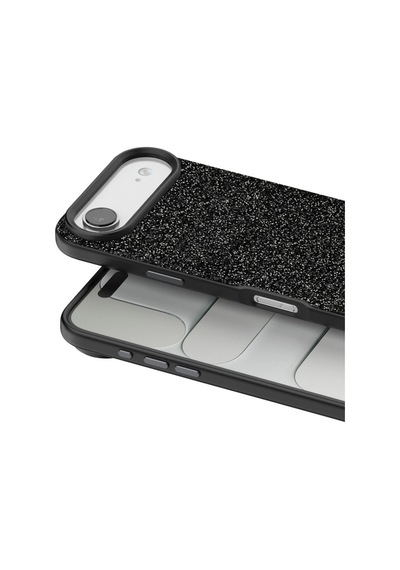 Apple  Uyumlu  iPhone 17 Air Bright Simli Kapak Siyah