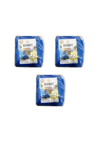 Emek Çadır Kumaşı Branda Tente Uv Güneşlik Gölgelik Koruma Yağmur Su Geçirmez - 3x7 Metre - 3 Paket