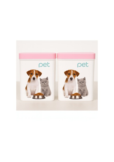 Ny Home Kedi Köpek Mama Kutusu Pembe Kapak 2 Adet