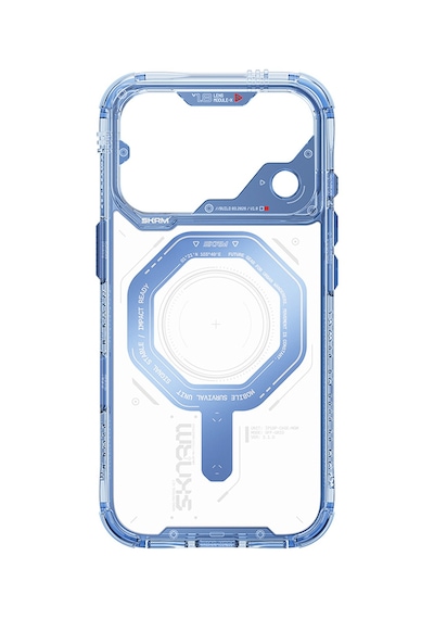 Apple Uyumlu iPhone 18 Pro Max Uyumlu Kılıf Skinarma M-safe Şarj Özellikli Airbag Tasarımlı Magma Kapak Mavi