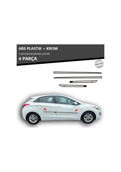 Hyundai İ30 Yan Kapı Koruma Çıtası Plastik + Krom Unvrslppkçt00043