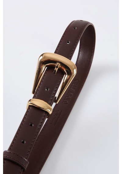 Williampolo Full Grain Deri Gold Toka Kahverengi Kadın Kemer