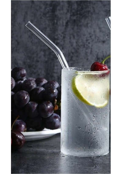 6 Adet Eğimli Şeffaf Cam Pipet, 6' Lı Pipet -20 Cm