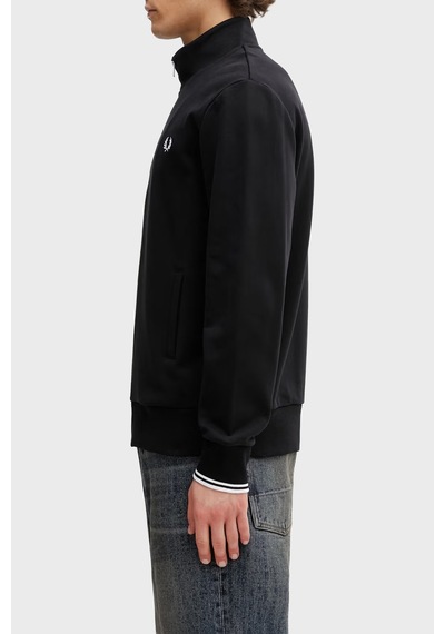 Fred Perry % 100 Pamuk Regular Fit Fermuarlı Sweat Erkek Sweat J3340 102 Siyah