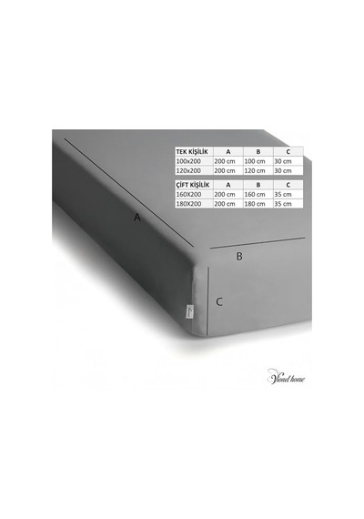%100 Pamuk Penye Premium Lastikli Çarşaf Tek Kişilik Çift Kişilik Battal Boy Gri, 100x200 Açık Gri - Antrasit