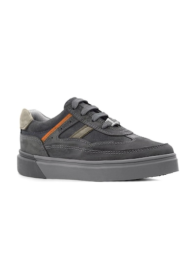 Rakerplus Gri Hakiki Deri Bağcıklı Gri Tabanlı Çocuk Sneaker Ayakkabı Gri