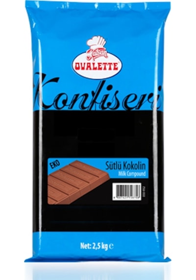 Katsan Ovalette Sütlü Konfiseri Kokolin Çikolata Eko 2500 G