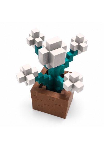 Piksel Orkide Biblo - 3d Baskı, Minecraft Esintili Beyaz