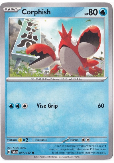 Corphish 047/167 - Twilight Masquerade - Pokemon Kartı Mint