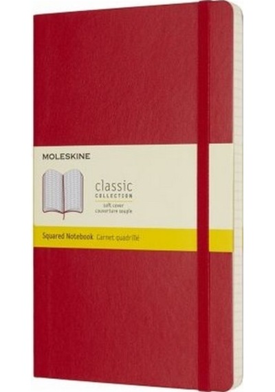 Moleskine Yumuşak Kapak Defter Kırmızı Kareli - 13x21 - 4641