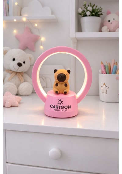 Çocuk Gece Lambası Usb Girişli Sevimli Tasarım Pembe