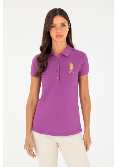 U.S. Polo Assn. Kadın Mor Basic Polo Yaka Tişört 50280071-VR038