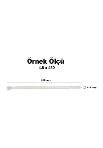 Kablo Bağı Plastik Kelepçe Cırt Kelepçe Amerikan Kelepçe 4.8 X 450Mm 100'Lü Paket