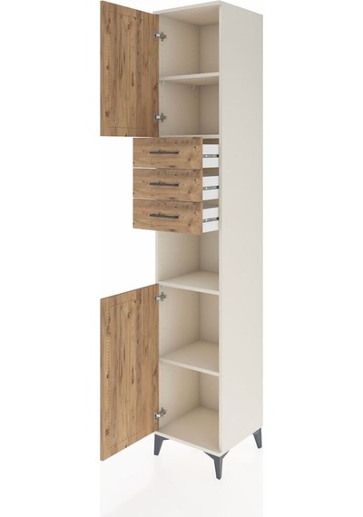 Hyperion Dolap 4 Raflı 3 Çekmeceli 2 Kapaklı 44x44x243 Aytaşı-çam Aytası