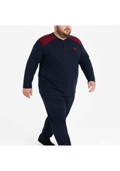Mutlu City Erkek Yüksek Kalite İnterlok Penye Büyük Beden Pijama Takımı 18540 Lacivert - Bordo Mutlu City Erkek Yüksek Kalite İnterlok Penye Büyük Beden Pijama Takımı 18540 Lacivert - Bordo