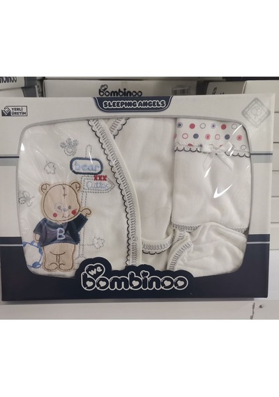 Bambinoo Bambino Lacivertli 5 Li Zıbın Seti Hastane Çıkışı Pamuklu Lacivert