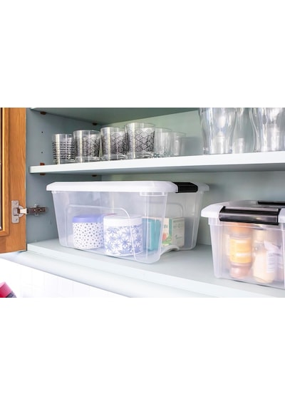 Iris Ohyama, 3'lü Set İstiflenebilir Saklama Kutusu, Klik Kilitli New Top Box Ntb-15 Plastik, Şeffaf, 3 X 15 L Diğer