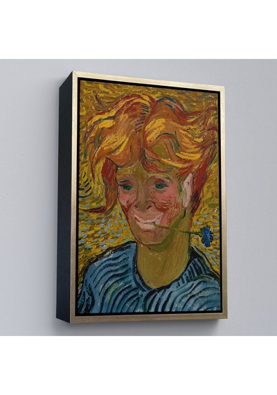 Çerçeveli Vincent Van Gogh - Mavi Kantaronlu Delikanlı Tablo - Young St. John's Wort-7477