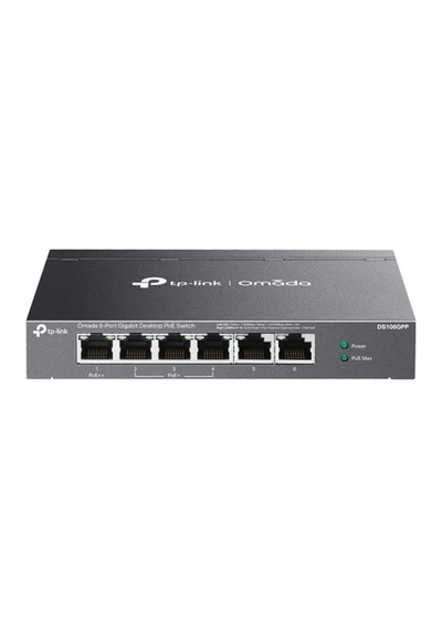 Omada Ds106gpp, 6 Port Gigabit, 3 Port Gigabit Poe+, 64w, 1 Port Gigabit Poe++, Yönetilemez, Metal Kasa Masaüstü Sessiz Switch