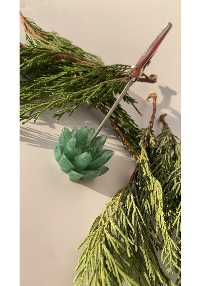 Çimen Yeşili Renk Gasteria Gracilis Şekil Sukulent Epoksi Notluk