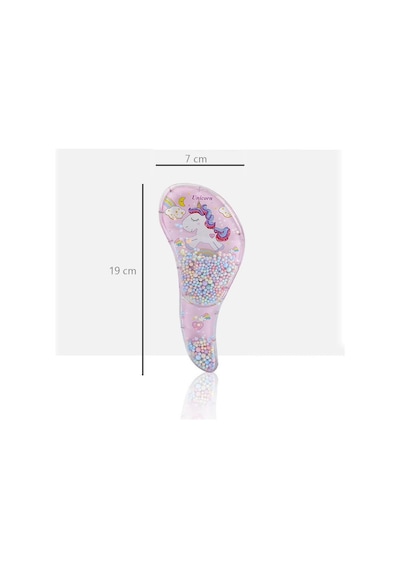 Koodmax Desenli Tarak Fırça Dolaşık Önleyici Saç Açma Ve Tarama Fırçası Şeffaf Büyük Boy B03