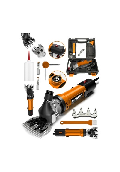 Dragro Alman Drg-4200w Devir Ayarli Bakir Sargili Çelik Şanzuman Koyun Keçi Kirkma Makinesi + 1 Üst Bıçakt