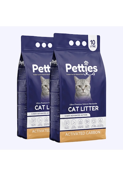 Petties Aktif Karbonlu Kedi Kumu 10 Lt X 2