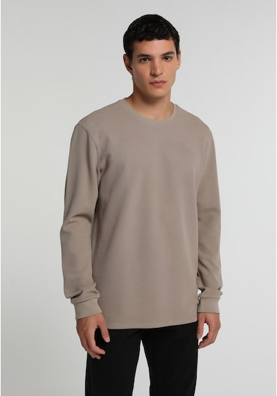 Colin's Colins Regular Fit Yuvarlak Yaka Düz Erkek Kahverengi Uzun Kol Tişört Cl1082819 Q1.v2 Vzn Vizon